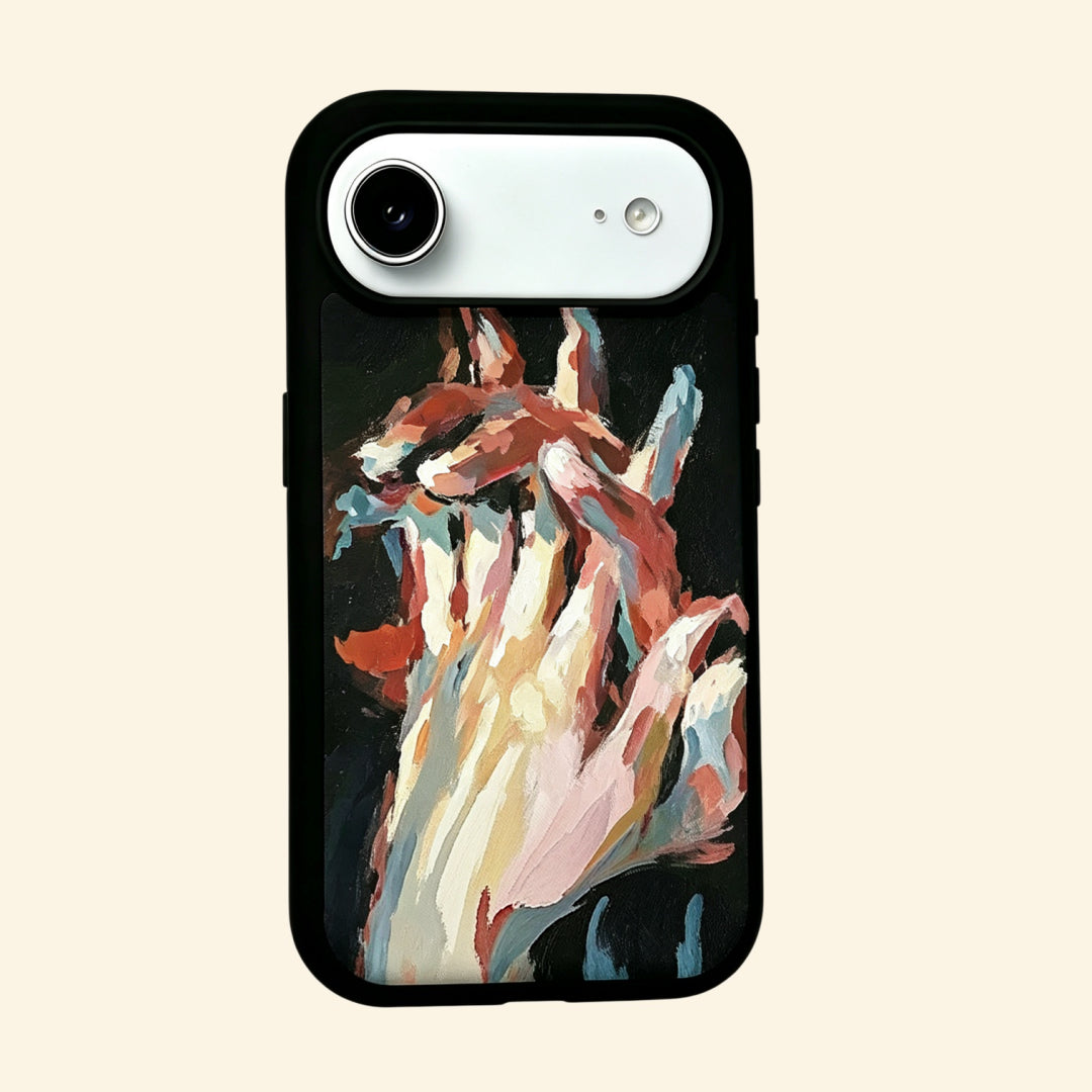 The Silent Touch – Intertwined Hands Oil Painting Fine Art iPhone Case