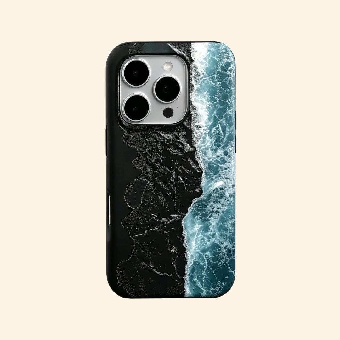 The Basalt Shore – Volcanic Black Sand & Ice-Blue Sea iPhone Case - Carapace StudioPhone CaseCarapace StudioCarapace StudioCS-3626-BASALT-SHORE-5iPhone 16 Pro MaxThe Basalt Shore – Volcanic Black Sand & Ice-Blue Sea iPhone Case