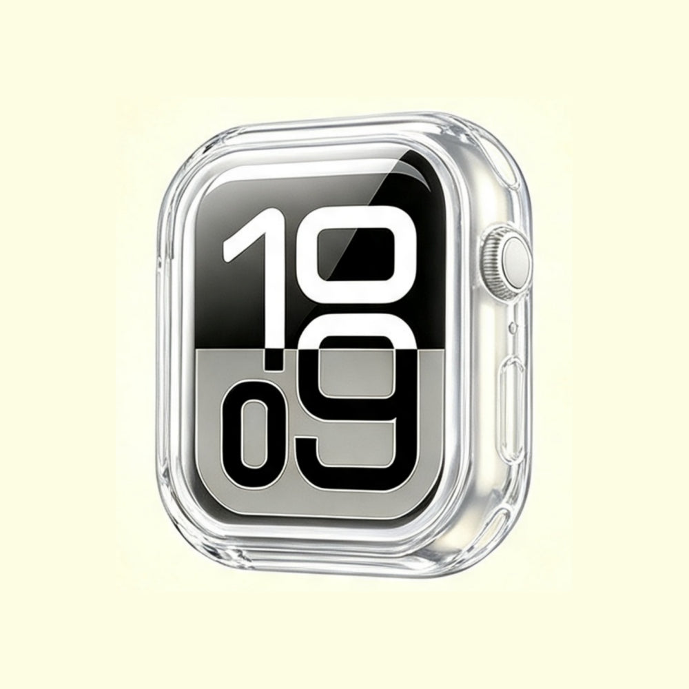 The Velvet Armor Crystal Clear – front view with watch face display
