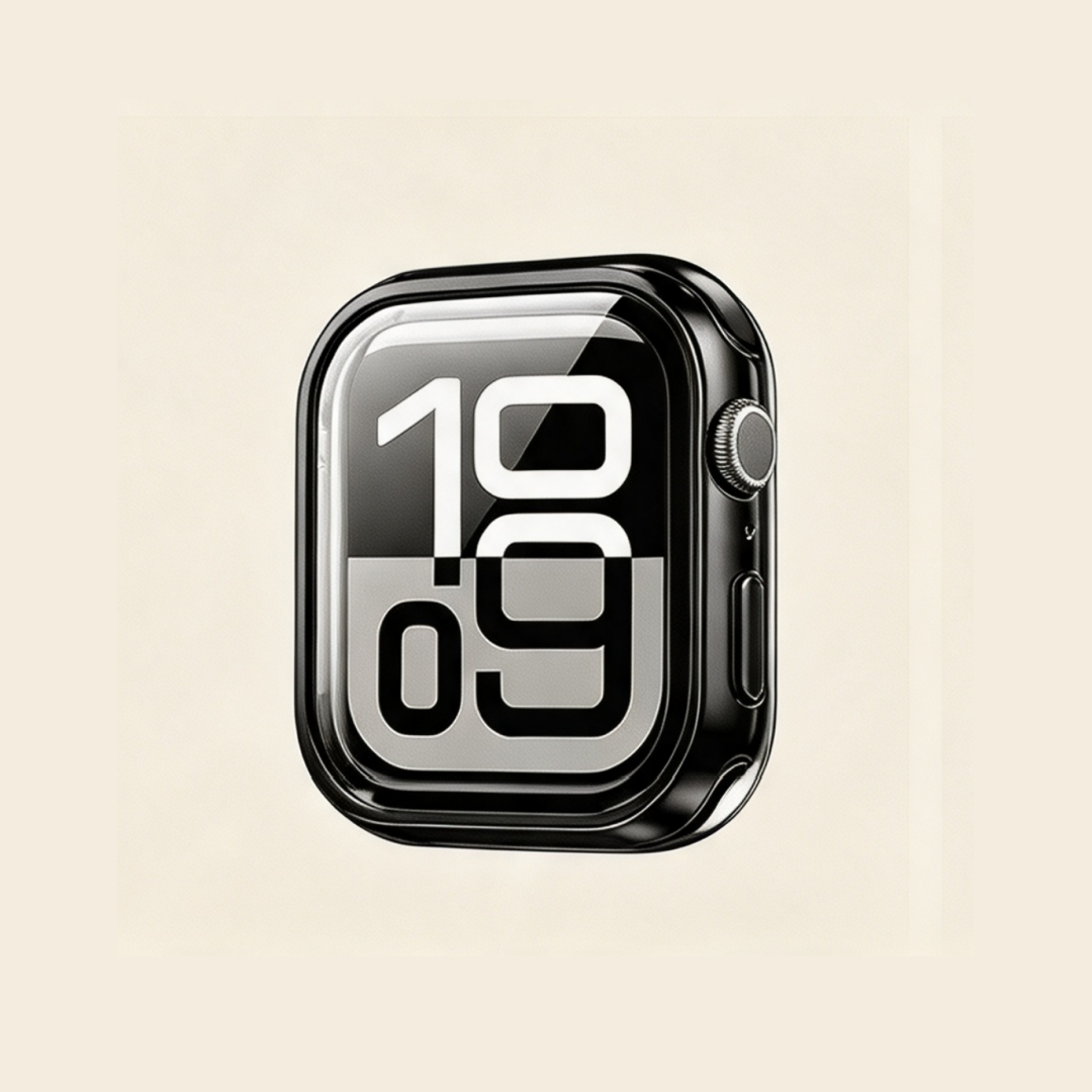 The Obsidian Core Pitch Black – front view with watch face display