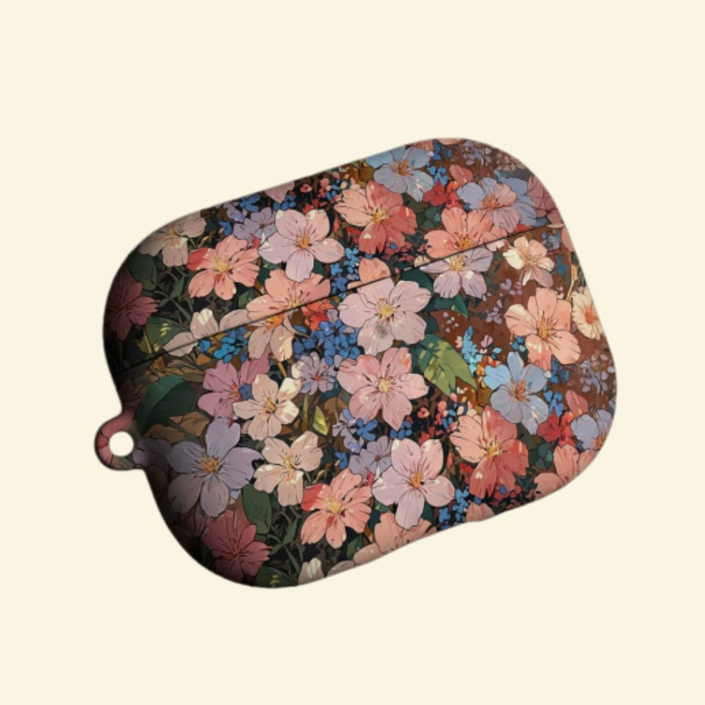 The Antique Orchard — Vintage Blossom Tapestry Hard Case for AirPods Pro 3 & AirPods 4 - Carapace StudioAirPods CaseCarapace StudioCarapace StudioAirPods Pro 3Antique Orchard AirPods case open with earbuds
