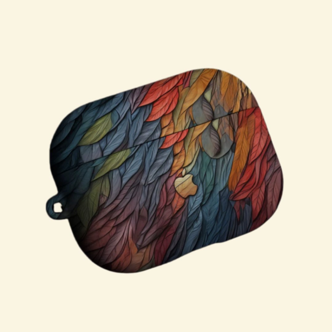 The Autumn Mosaic — Abstract Colorful Leaf Mosaic Hard Case for AirPods Pro 3 & AirPods 4 - Carapace StudioAirPods CaseCarapace StudioCarapace StudioAirPods Pro 3Autumn Mosaic AirPods case with lid open