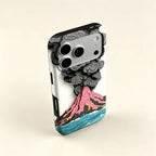 Volcanic Eruption MagSafe Phone Case – close-up of smoke plume detail around camera cutout
