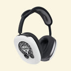 The Sanctum Horseshoe — Gothic Cross Ear Cup Enclosure for AirPods Max (1st & 2nd Gen) - Carapace StudioAirPods Max AccessoriesCarapace StudioCarapace StudioCS-027-CRUCIFIX-HORSESHOE-V3The Sanctum Horseshoe — front view showing both ear cups with gothic horseshoe and floral cross design on chalk white