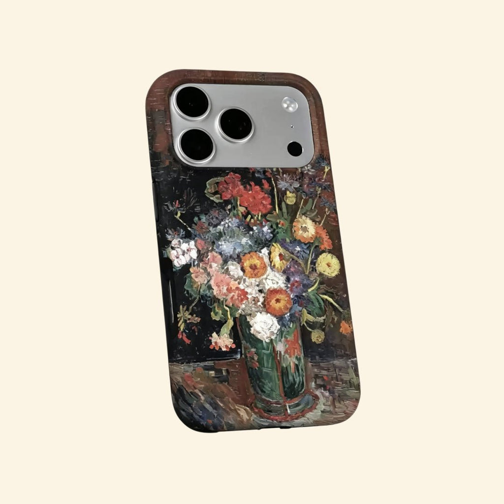 The Artist’s Vase – Impressionist Floral Bouquet Fine Art iPhone Case - Carapace StudioPhone CaseCarapace StudioCarapace StudioCS-3929-ARTISTS-VASE-5iPhone 16 Pro MaxThe Artist's Vase case – hand-held lifestyle shot showing full impressionist wildflower bouquet in glazed ceramic vase