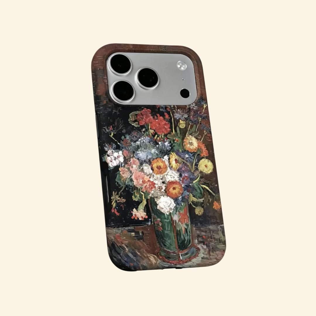 The Artist’s Vase – Impressionist Floral Bouquet Fine Art iPhone Case - Carapace StudioPhone CaseCarapace StudioCarapace StudioCS-3929-ARTISTS-VASE-5iPhone 16 Pro MaxThe Artist's Vase case – hand-held lifestyle shot showing full impressionist wildflower bouquet in glazed ceramic vase