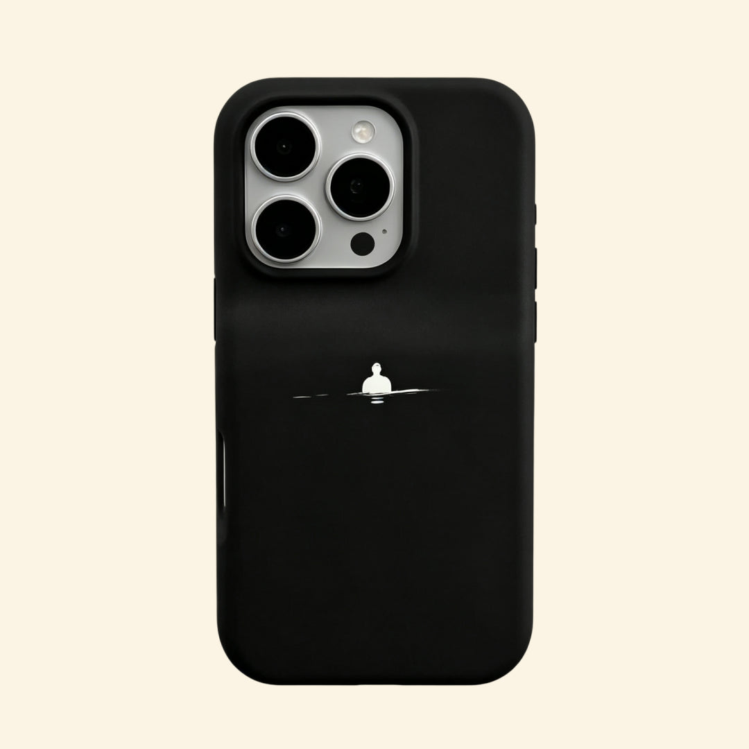 The Silent Void – Solitary Figure in Dark Waters iPhone Case