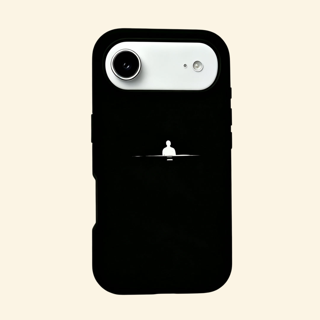 The Silent Void – Solitary Figure in Dark Waters iPhone Case
