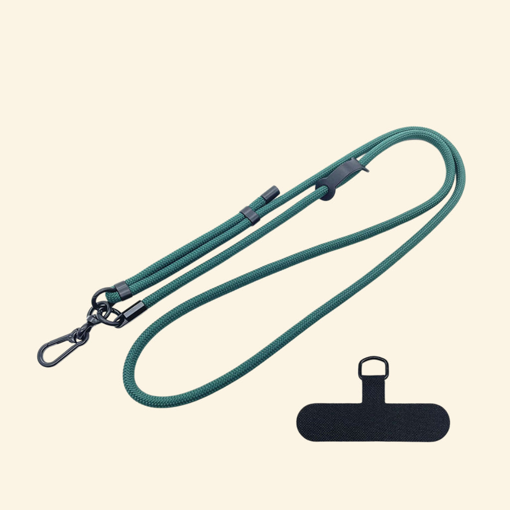 The Core Cord Forest Green – lanyard with tether pad accessory flat lay