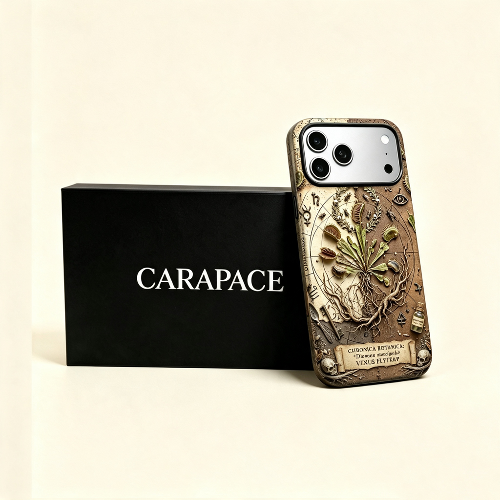 The Dionaea Specimen — Carnivorous Botanical Enclosure for iPhone 17 Pro Max