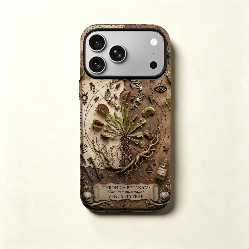 The Dionaea Specimen — Carnivorous Botanical Enclosure for iPhone 17 Pro Max