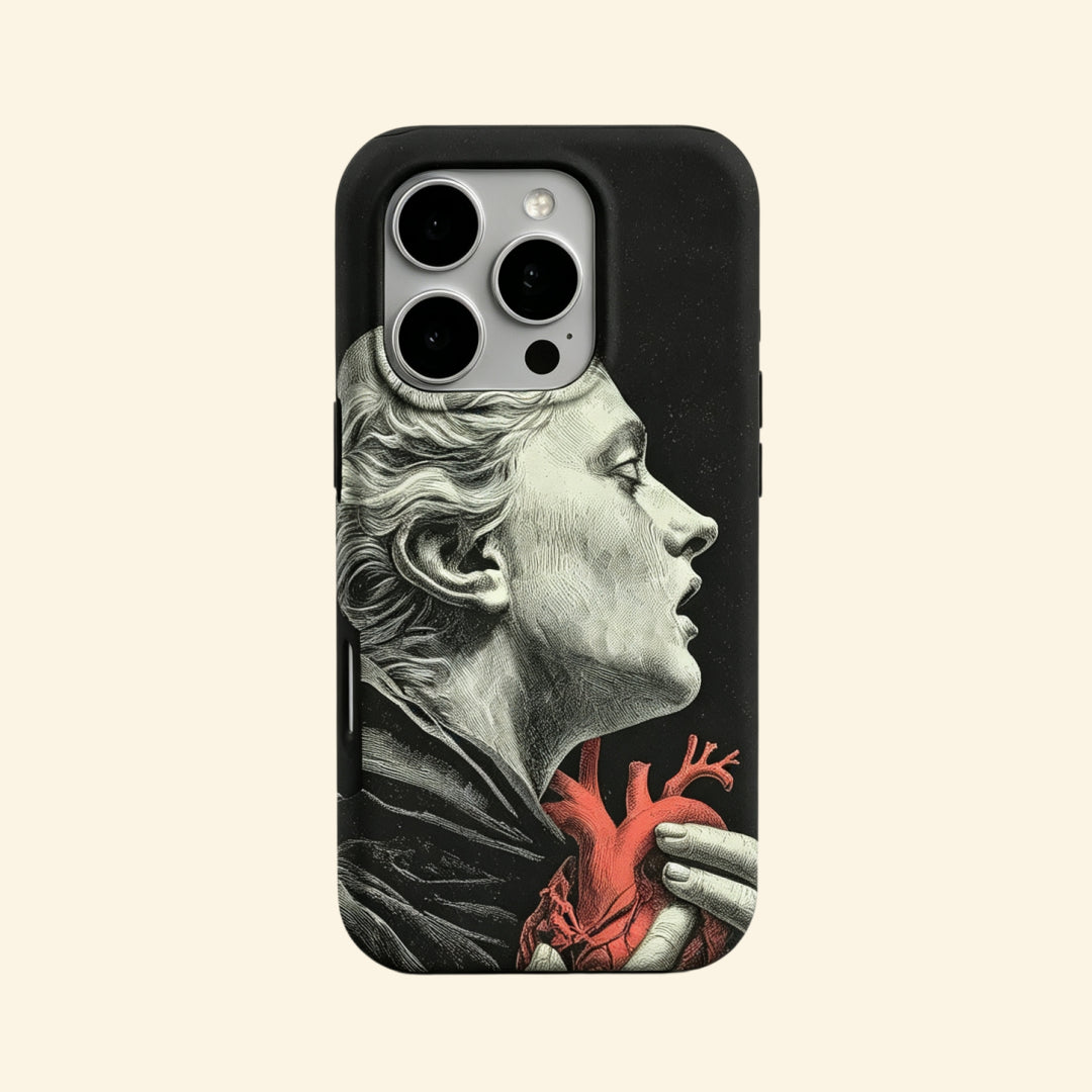 The Anatomy of Passion – Anatomical Heart & Classical Statue Fine Art iPhone Case