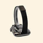 Obsidian Black Milanese Mesh Band with Vintage Lugs for Apple Watch - Carapace StudioWatch BandCarapace StudioCarapace StudioCS-5646-OBS-MIL-1Apple Watch Ultra 3 (49mm)Obsidian Milanese Mesh Band — standalone band display with vintage lug detail