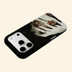 The Silent Gaze case – second angled floating view showing ghostly skin tone contrast and haunting blue eye detail
