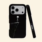 The Edge of Solitude – Whimsical Skeleton on Cliff Fine Art iPhone Case - Carapace StudioPhone CaseCarapace StudioCarapace StudioCS-5040-EDGE-SOLITUDE-1iPhone 17 Pro MaxThe Edge of Solitude case – angled floating view showing whimsical white skeleton standing on dramatic jagged cliff against pitch-black matte