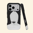 The Anonymous Form – Avant-Garde Balaclava Mask Fine Art iPhone Case - Carapace StudioPhone CaseCarapace StudioCarapace StudioCS-5141-ANONYMOUS-FORM-1iPhone 17 Pro MaxThe Anonymous Form case – flat lay top-down view showing white balaclava masked portrait with dark lip contouring on granular black canvas