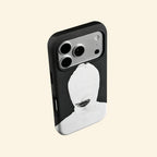 The Anonymous Form – Avant-Garde Balaclava Mask Fine Art iPhone Case - Carapace StudioPhone CaseCarapace StudioCarapace StudioCS-5141-ANONYMOUS-FORM-5iPhone 16 Pro MaxThe Anonymous Form case – hand-held lifestyle shot showing full white balaclava masked silhouette against deep dark canvas