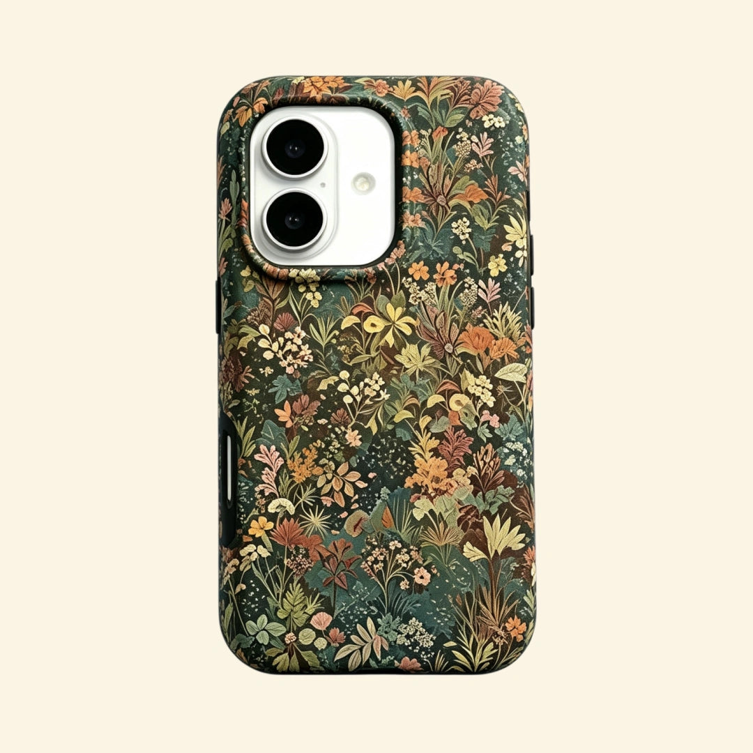 The Nocturnal Flora – Vintage Botanical Tapestry & Nocturnal Flora iPhone Case