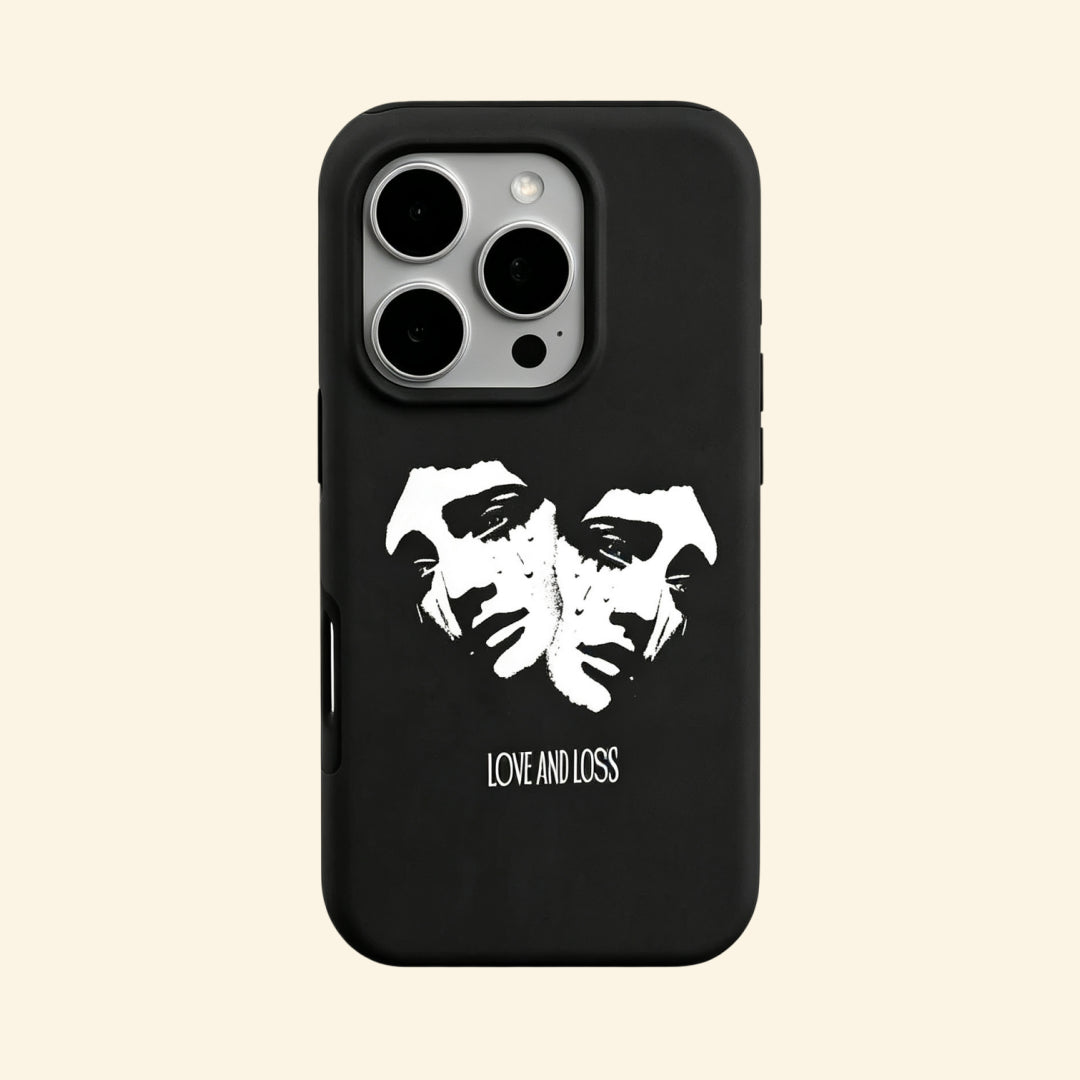The Dual Tragedy – Dual Crying Statues “Love and Loss” Fine Art iPhone Case