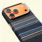 Specimen No. 10551 — Ocean Strata Gradient Aramid Case for iPhone - Carapace StudioiPhone CaseCarapace StudioCarapace StudioCS-10551-OCEAN-1iPhone 17 Pro MaxSpecimen No. 10551 Ocean Strata Aramid iPhone Case — silver camera bezel close-up angle