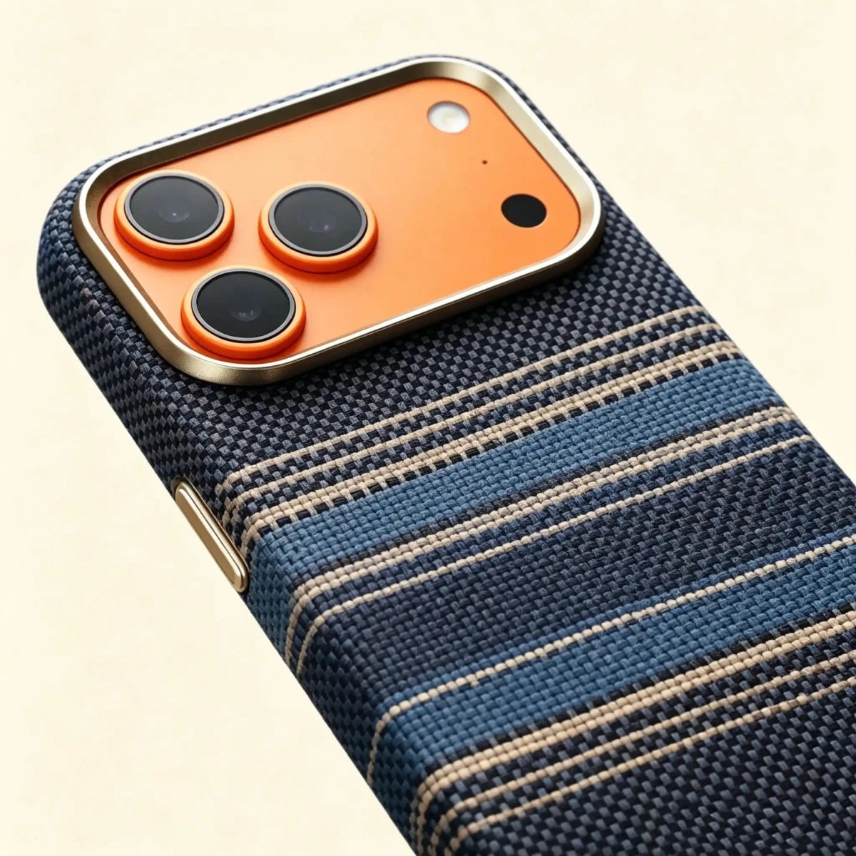 Specimen No. 10551 — Ocean Strata Gradient Aramid Case for iPhone - Carapace StudioiPhone CaseCarapace StudioCarapace StudioCS-10551-OCEAN-1iPhone 17 Pro MaxSpecimen No. 10551 Ocean Strata Aramid iPhone Case — silver camera bezel close-up angle
