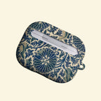 The Indigo Arabesque — Antique Porcelain & Botanical Damask Hard Case for AirPods Pro 3 & AirPods 4 - Carapace StudioAirPods CaseCarapace StudioCarapace StudioAirPods Pro 3Indigo Arabesque AirPods case top view