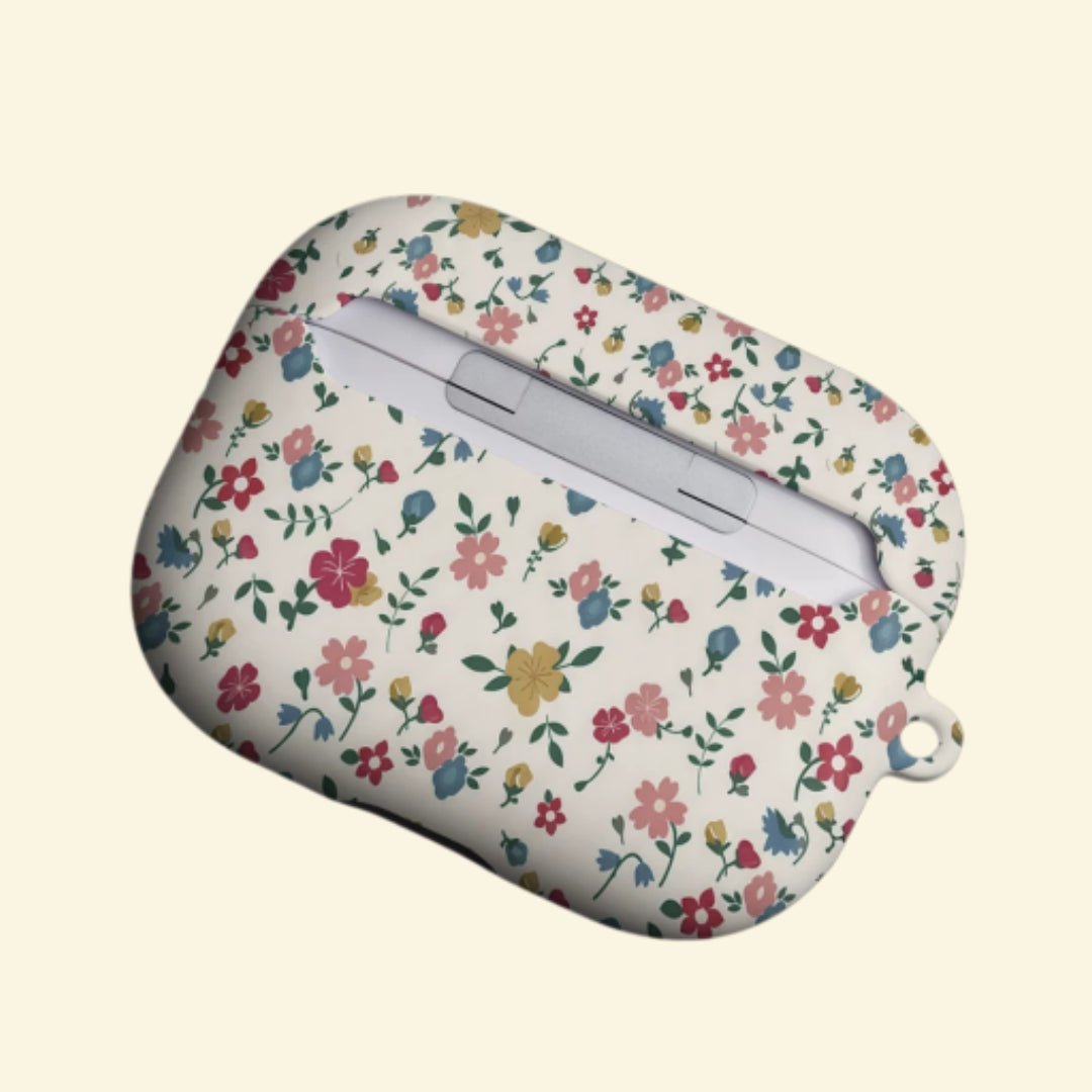 The Vintage Meadow — Retro Ditsy Wildflower Hard Case for AirPods Pro 3 & AirPods 4 - Carapace StudioAirPods CaseCarapace StudioCarapace StudioAirPods Pro 3Vintage Meadow AirPods case top view