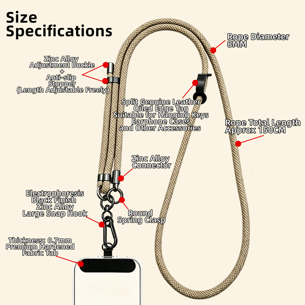 The Core Cord – Archival Utility Rope Lanyard System Desert Tan