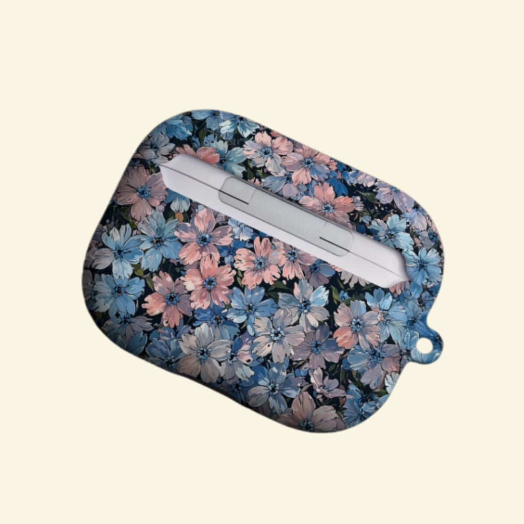 The Midnight Flora — Vintage Impressionist Floral Oil Painting Hard Case for AirPods Pro 3 & AirPods 4 - Carapace StudioAirPods CaseCarapace StudioCarapace StudioAirPods Pro 3Midnight Flora AirPods case angled view
