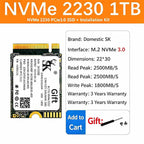 Carapace Capture 2230 NVMe SSD 1TB – PCIe Gen3 x4, Up to 2100MB/s, 3D TLC NAND