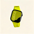 Volt Lime Ocean Wave Silicone Apple Watch Band — Specimen No. 7149 - Carapace StudioApple Watch BandCarapace StudioCarapace StudioCS-7149-VLT-1Apple Watch Ultra 3 (49mm)Volt Lime Ocean Wave Apple Watch Band — front wrist view on cream background