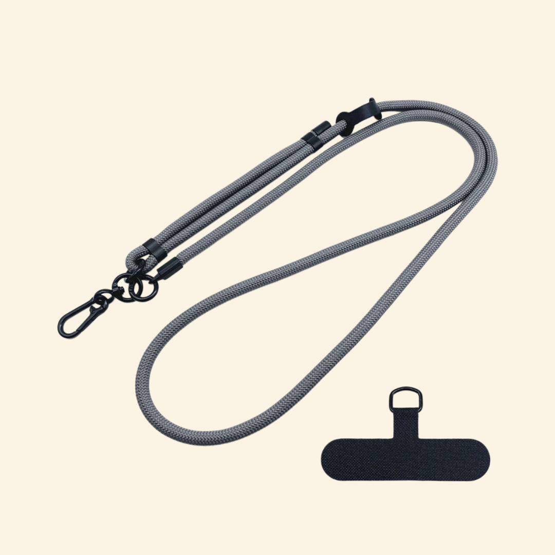The Core Cord Cement Gray – lanyard with tether pad accessory flat lay