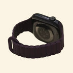 Deep Eggplant Magnetic Silicone Band — rear sensor view on Apple Watch