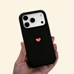 The Pixel Case Retro Pixel Heart – top-down angled view showing camera island and pixel heart