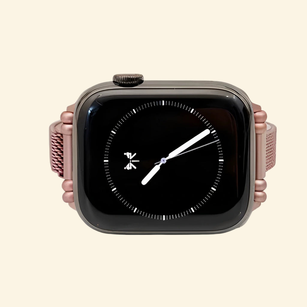 Rose Gold Milanese Band — standalone loop display with vintage lug detail