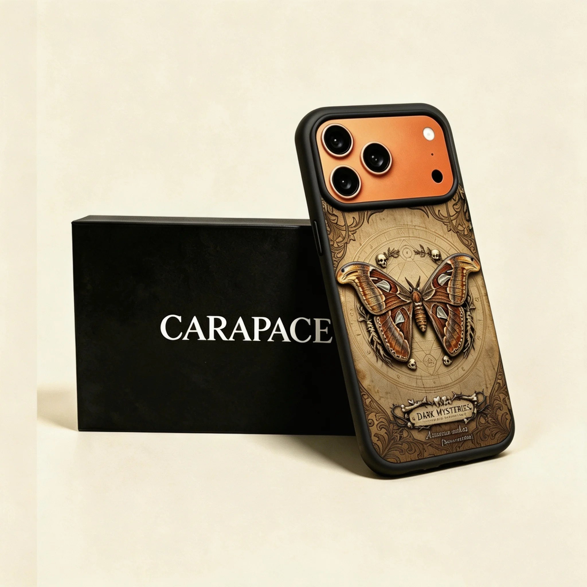 The Atlas Specimen — Royal Titan Moth Enclosure for iPhone 17 Pro Max