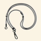 The Core Cord Cement Gray – full lanyard coiled flat lay