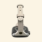 Oatmeal Cream Leather Band — rear strap detail with stitching and rivet stud