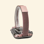 Rose Gold Milanese Band — angled side profile on Apple Watch