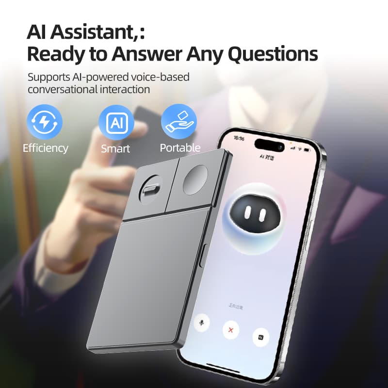 Magnetic AI Voice Recorder | Real-Time Speech-to-Text & Meeting Transcription Device