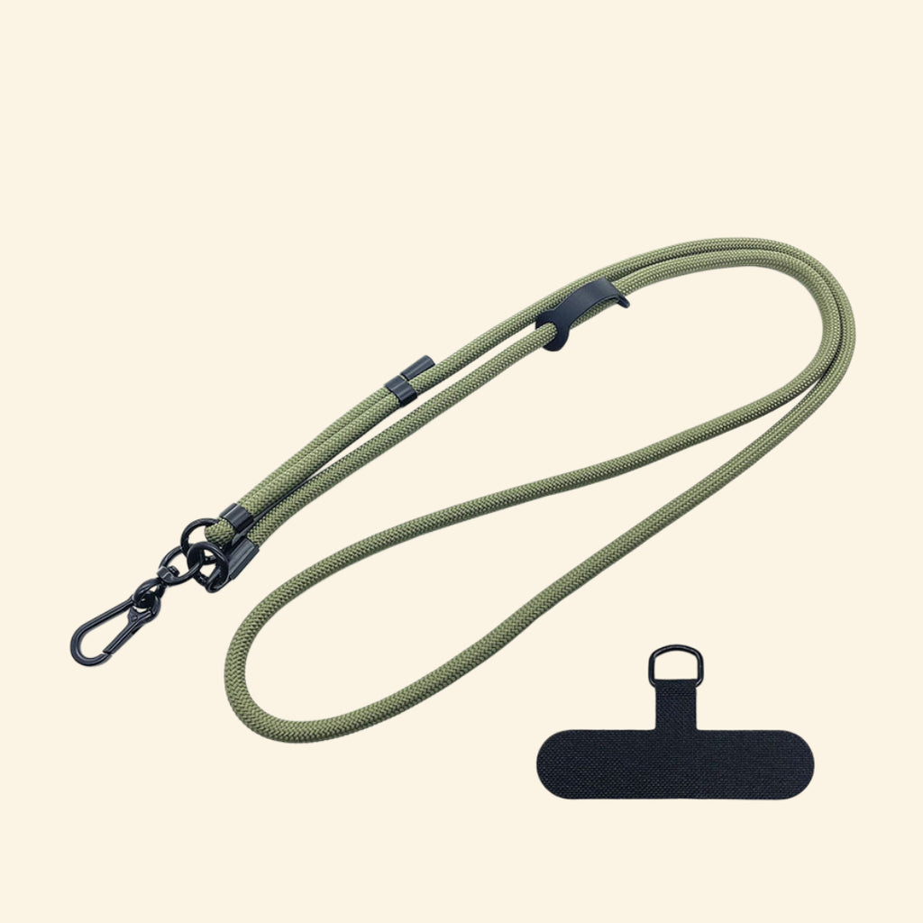 The Core Cord Army Green – lanyard with tether pad accessory flat lay