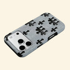 Denim Crucifix – Washed Denim & Gothic Leather Crosses iPhone Case - Carapace StudioPhone CaseCarapace StudioCarapace StudioCS-1505-DENIM-CRUCIFIX-5iPhone 16 Pro MaxDenim Crucifix case – low-angle side view showing full denim and cross texture