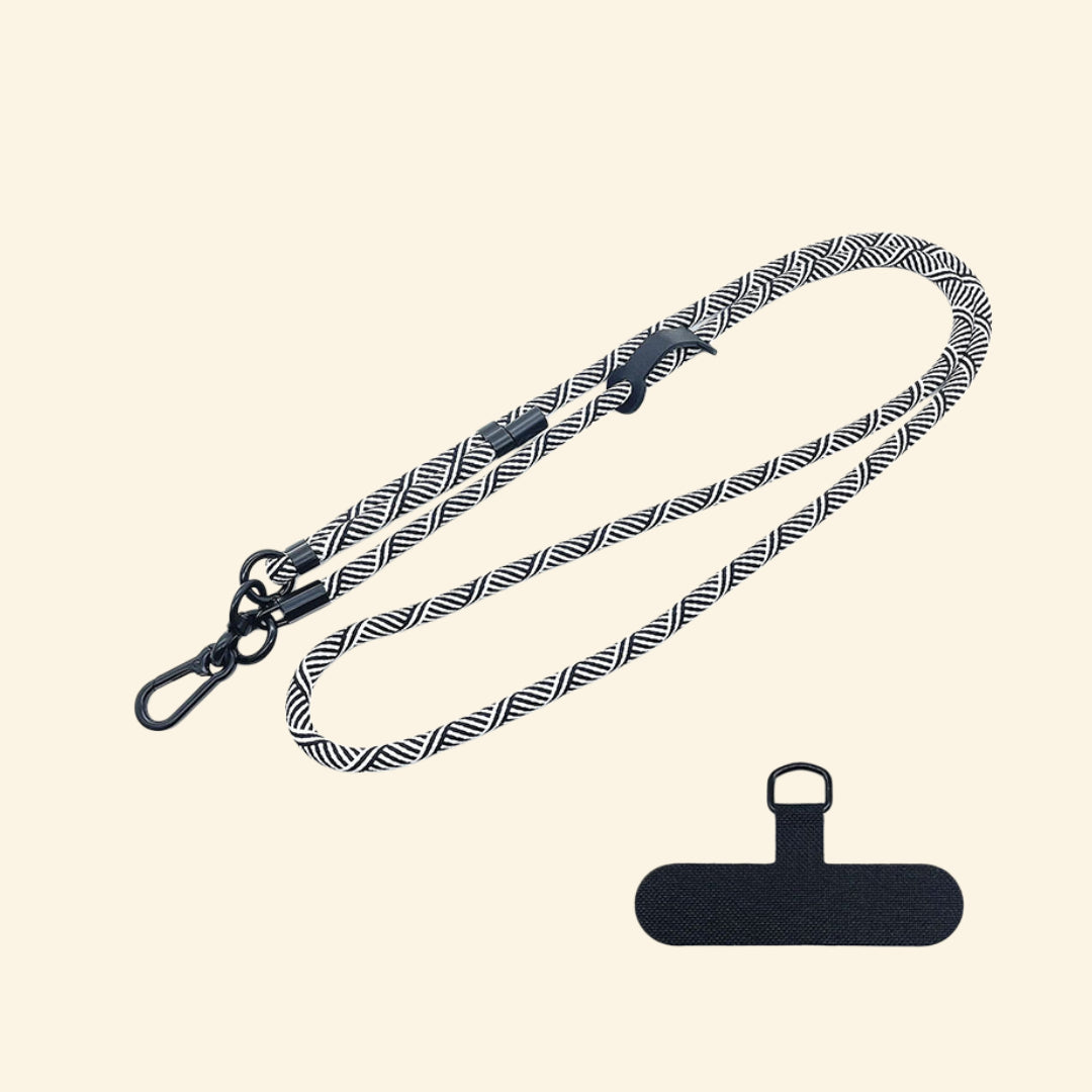 The Core Cord Monochrome Chevron – lanyard with tether pad accessory flat lay