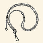 The Core Cord Monochrome Chevron – full lanyard coiled flat lay