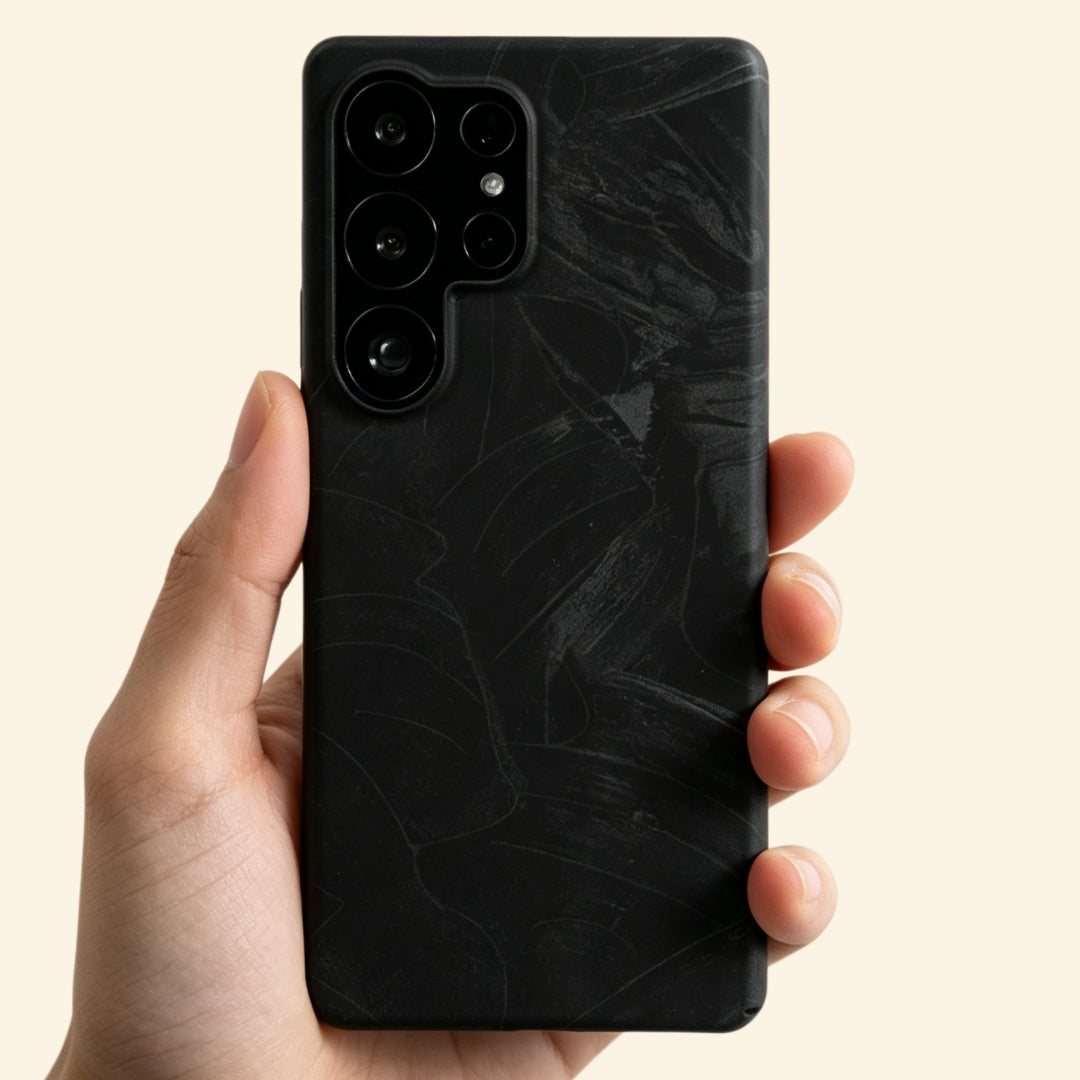 Obsidian Botanical Leaf Case for Samsung Galaxy S Series — in-hand lifestyle shot