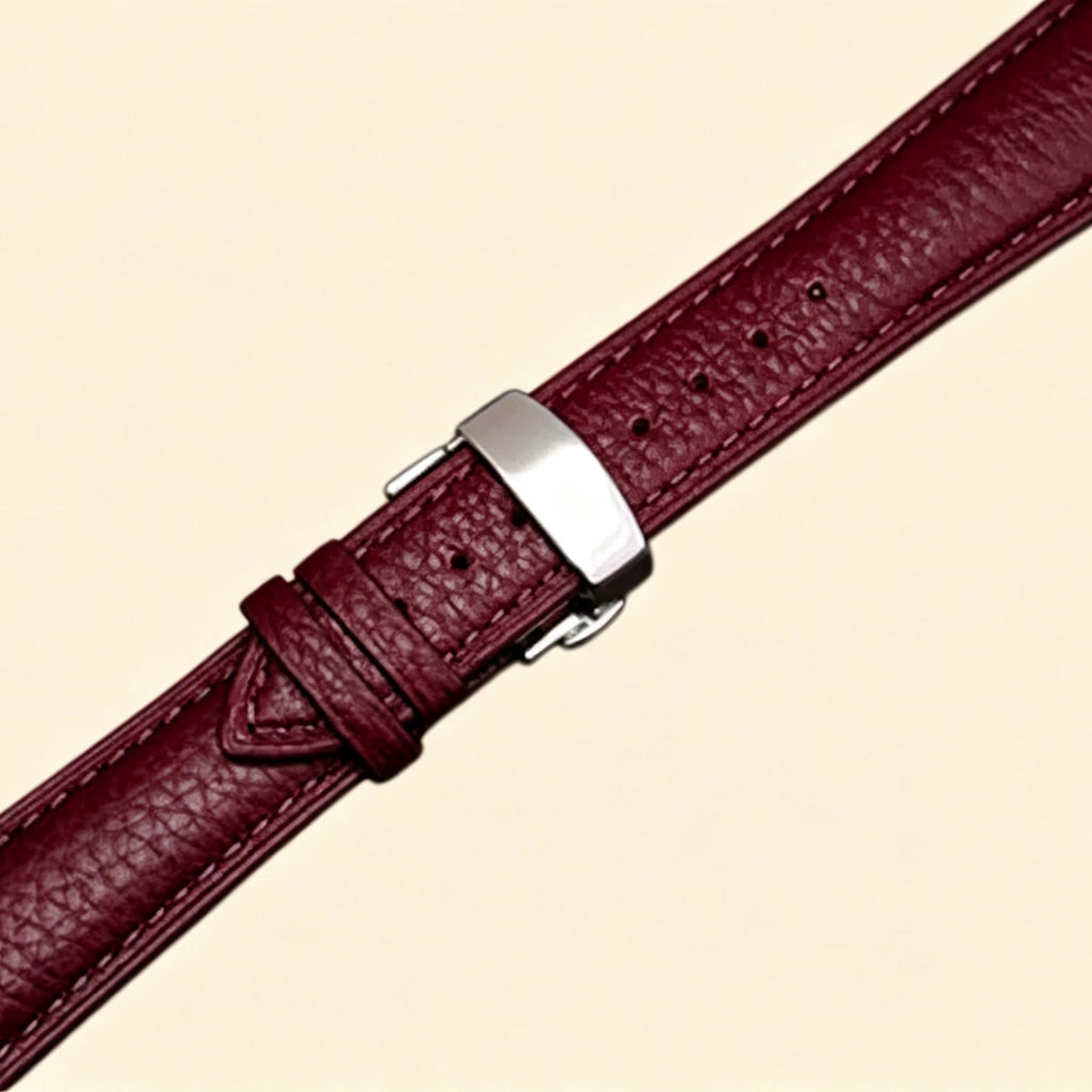 Baroque silver Apple Watch case — standalone front view showing full scrollwork bezel with oxidized silver finish and lug ports, cream background