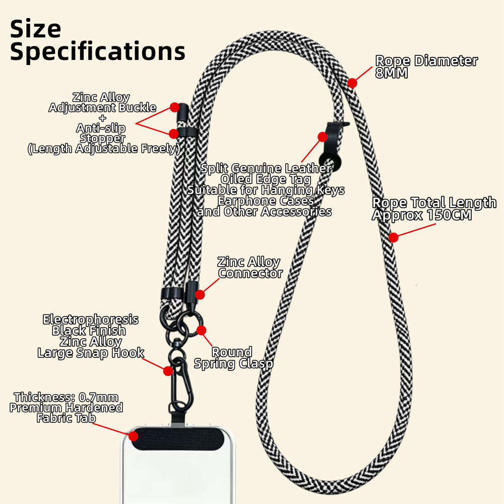 The Core Cord – Archival Utility Rope Lanyard System Deep Navy Houndstooth