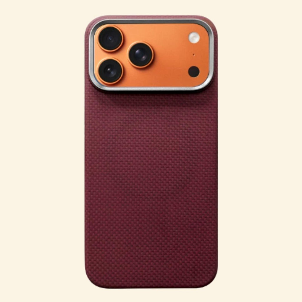 Specimen No. 10555 — Burgundy Woven Aramid Case for iPhone - Carapace StudioiPhone CaseCarapace StudioCarapace StudioCS-10555-BURGUNDY-1iPhone 17 Pro MaxSpecimen No. 10555 Burgundy Woven Aramid iPhone Case — full back view, deep crimson weave