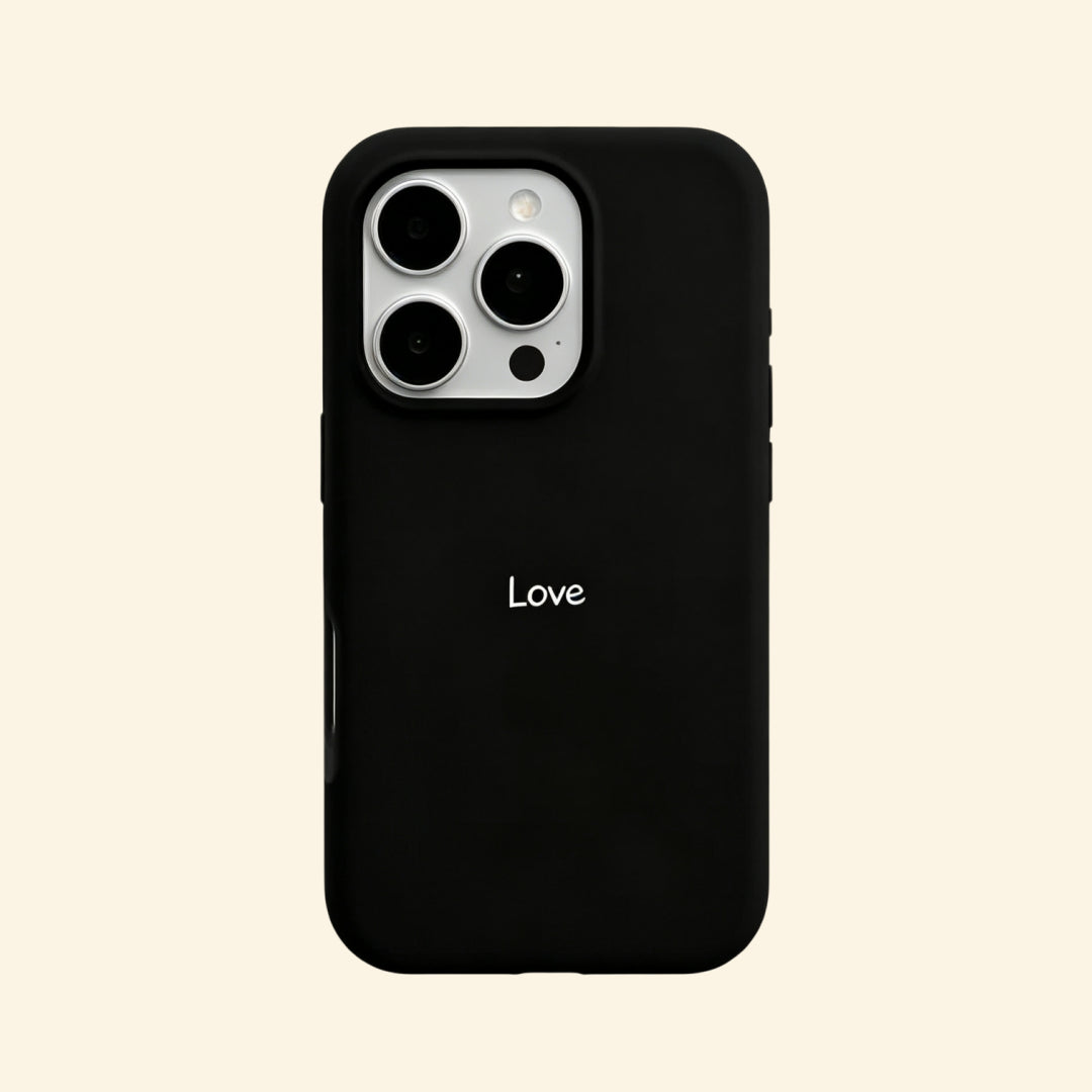 Poetic Amor – Minimalist Handwritten “Love” Script iPhone Case