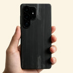 Charcoal Ebony Wood Grain Case for Samsung Galaxy S Series — in-hand lifestyle shot